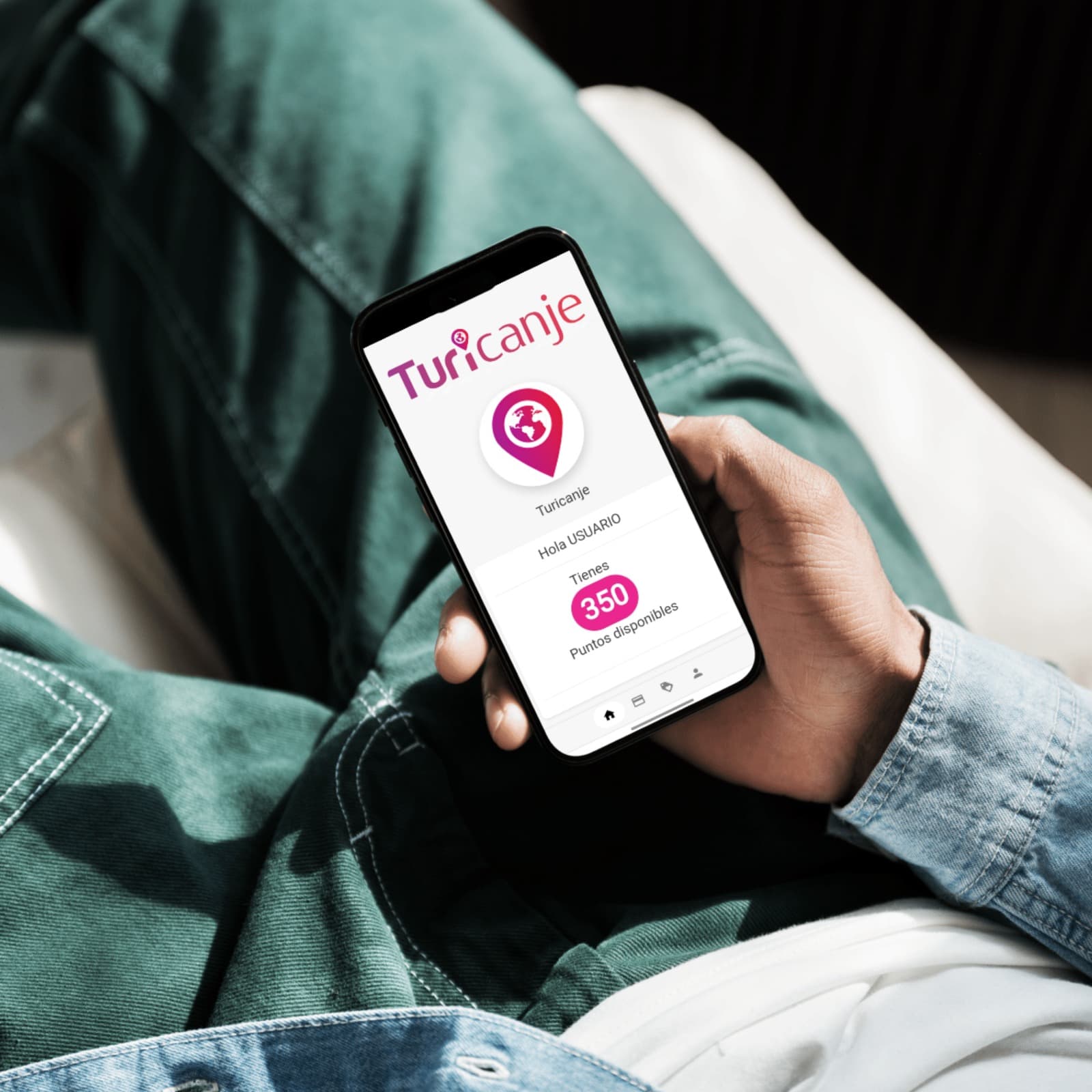 Usuario usando la app