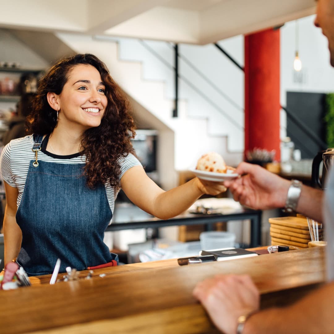 Dueño de negocio feliz